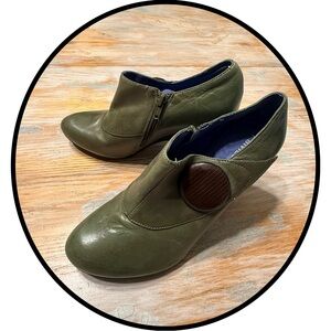 Funky and unique leather wedges